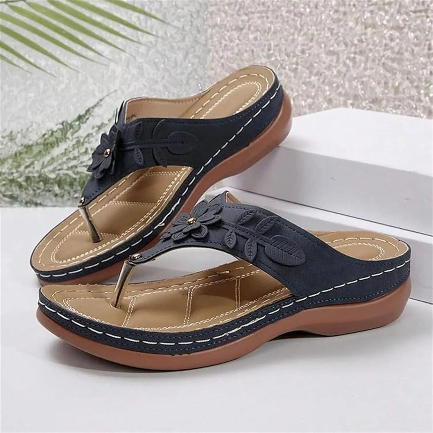 Sandals For Women 2025 Comfortable Walking Orthotic Thong Flip Flops Dressy Summer For Flat Feet Orthopedic Slippers