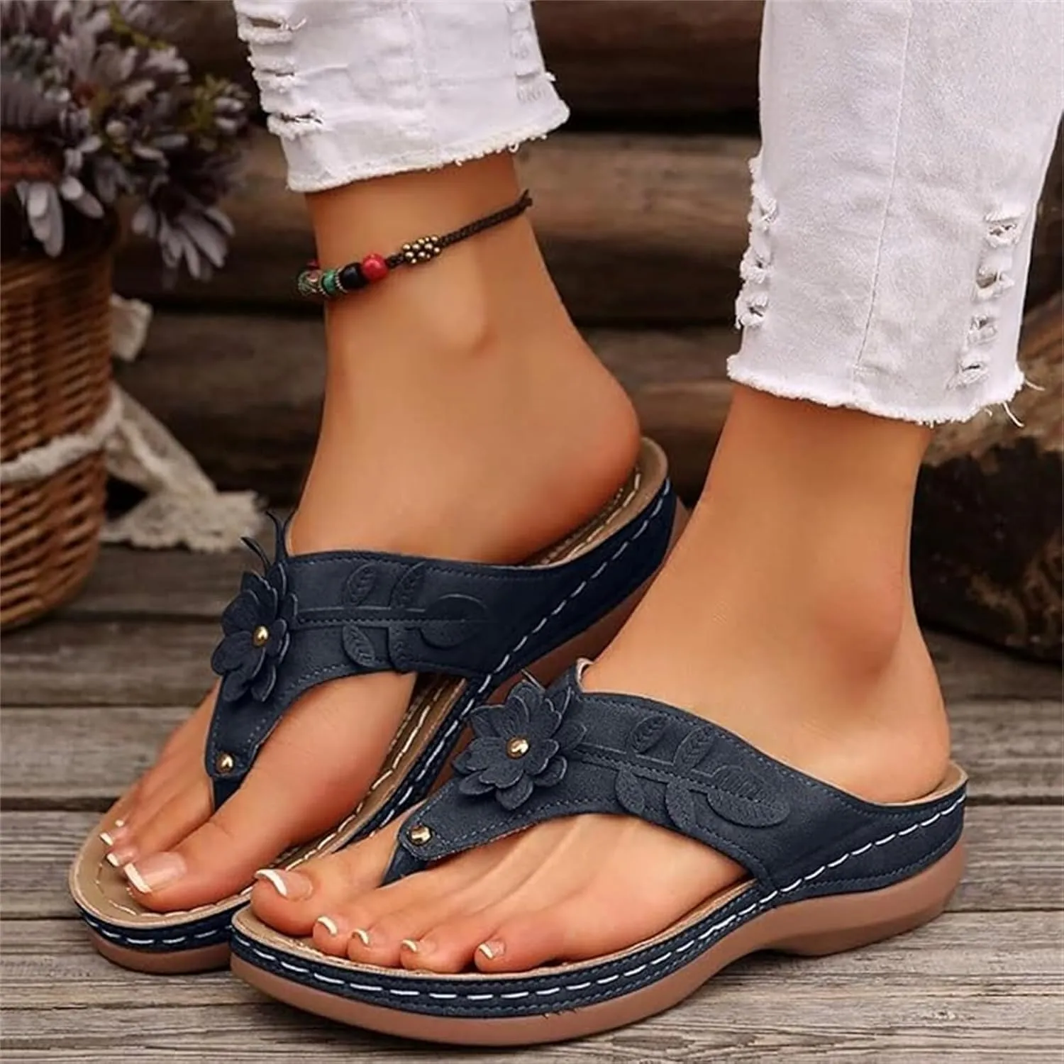 Sandals For Women 2025 Comfortable Walking Orthotic Thong Flip Flops Dressy Summer For Flat Feet Orthopedic Slippers