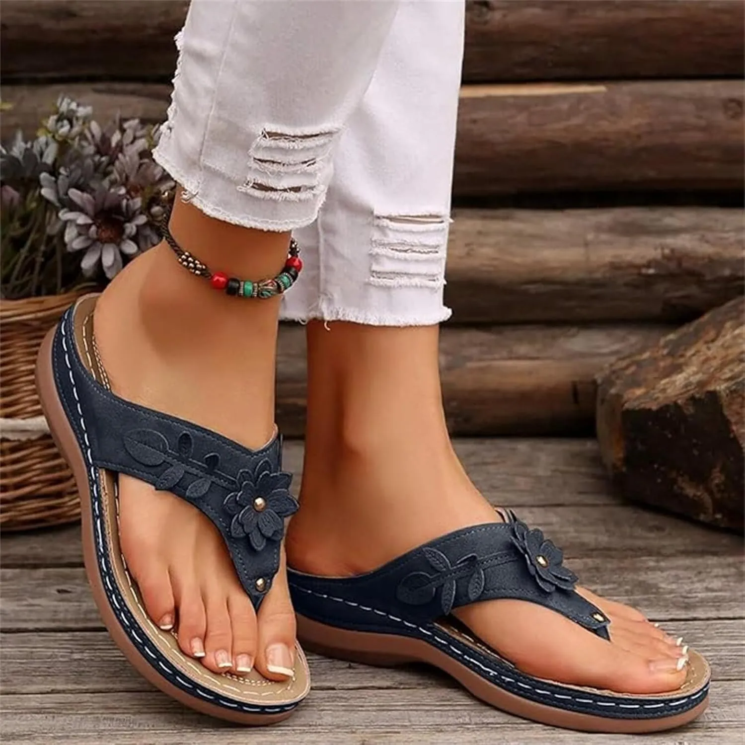 Sandals For Women 2025 Comfortable Walking Orthotic Thong Flip Flops Dressy Summer For Flat Feet Orthopedic Slippers
