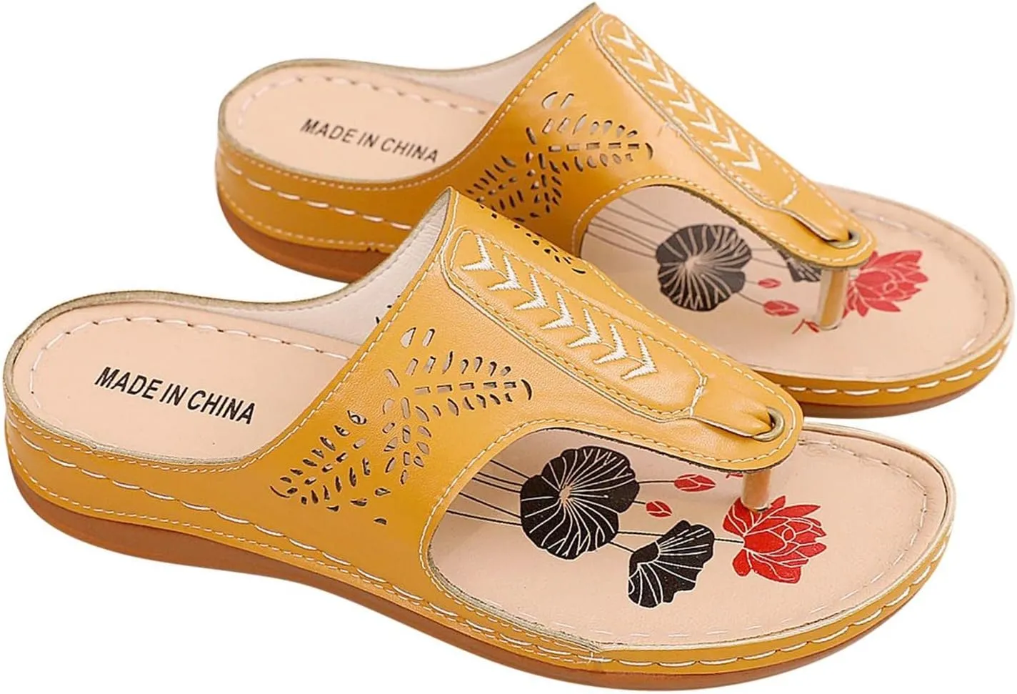 Sandals for Women Flatform Arch Support Lightweight Flip Flops Yoga Mat Thong Wedge Platform Shoes Shoes Breathable Non-Slip