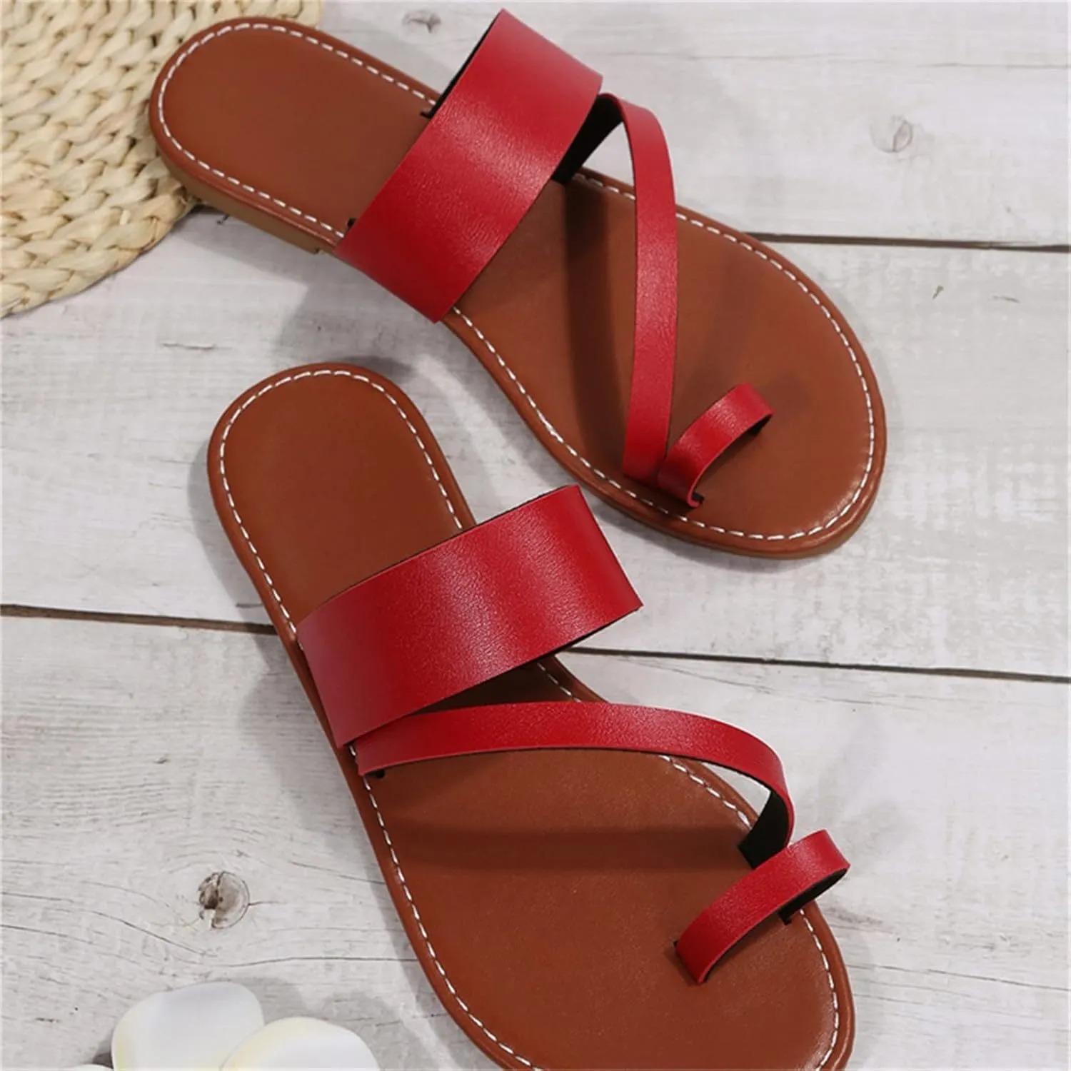 Sandals Women Flat Sandals Women's Flip Flop Sandal Leather Sandals for Women Flat Beach Sandals