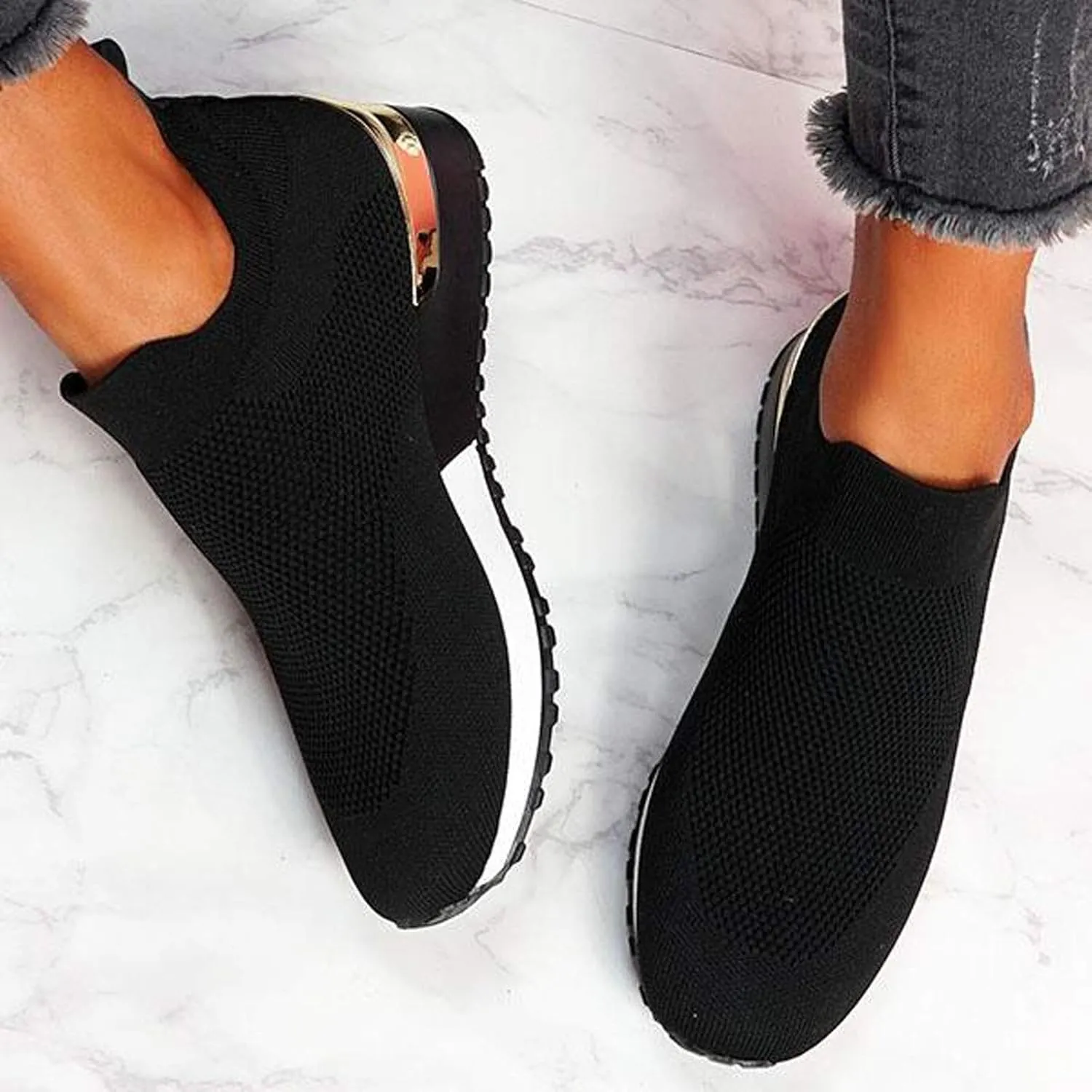 SBGMoSJ Chunky Sneakers for Women Trendy Zapato Antiderrapante para Mujer Casual Shoes for Women 2023 Trendy White Sneakers Slip Ons for Women Platform Zapatos para Embarazadas Comodos