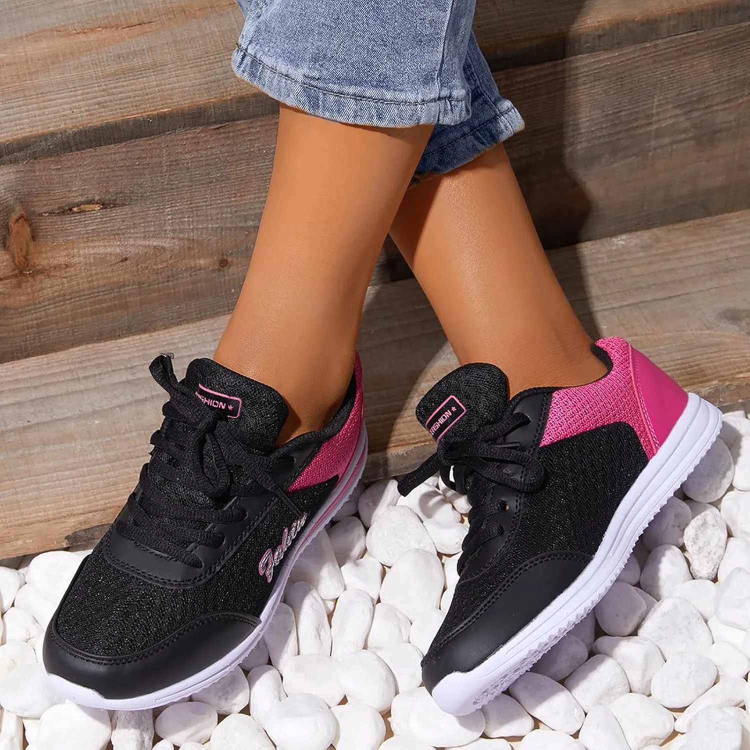 SBGMoSJ Chunky Sneakers for Women Trendy Zapato Antiderrapante para Mujer Casual Shoes for Women 2023 Trendy White Sneakers Slip Ons for Women Platform Zapatos para Embarazadas Comodos