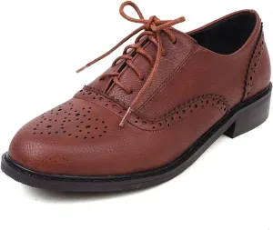 SHODENSE Women lace Up Oxford Loafers Low Chunky Heel Perforated Oxfords Brogue Wingtip Vintage Round Toe Saddle Shoes 2” Block Heel Dress Pumps Matte Office Ladies Retro Classic Comfy 5-10 M US