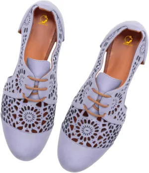 SHODENSE Women Retro Oxford Flats Cut Out Round Toe Lace Up Loafers Perforated Flat Heel Dress Derby Shoes Floral Cut Out Summer Oxfords Walking Vintage Party Vacation 4-11 M US