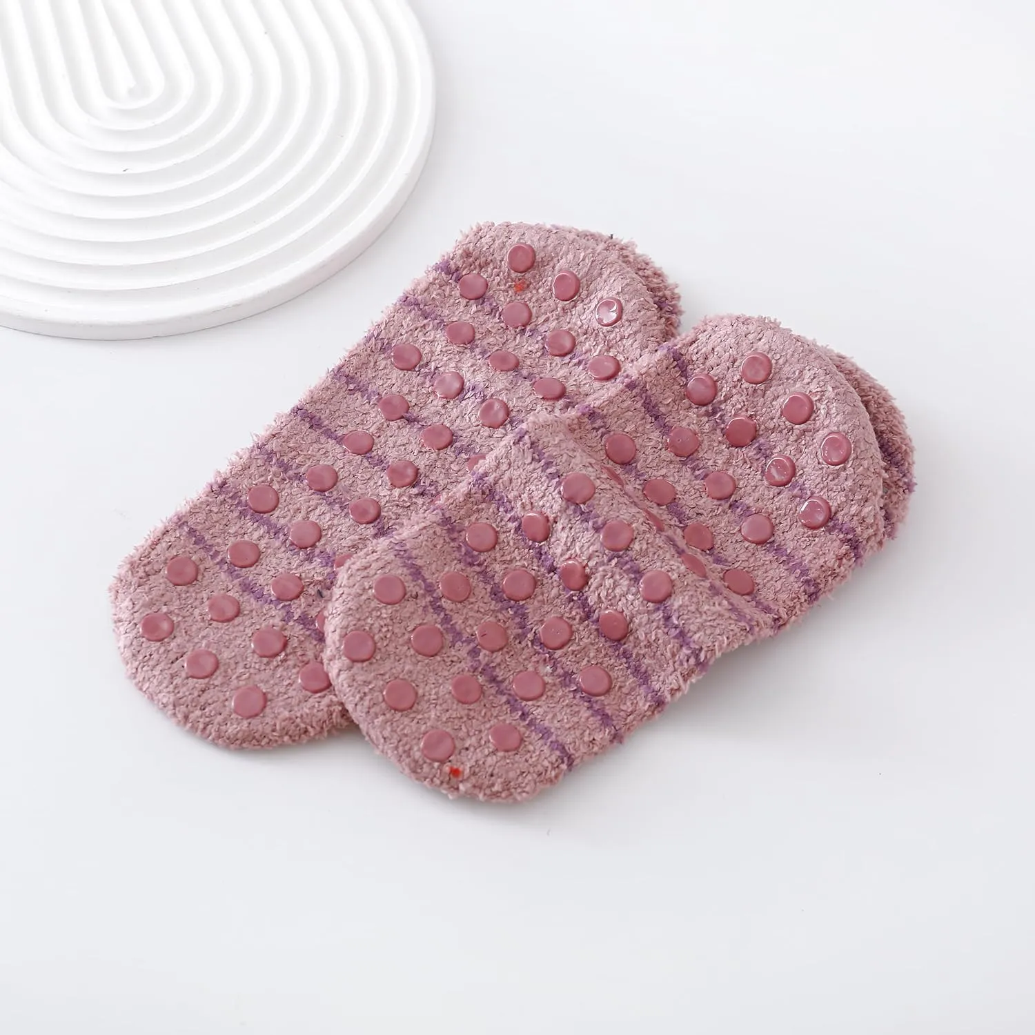 SKOLA 4/6 Pairs Cozy Winter Fuzzy Women Socks Grip Slippers Fluffy House Non Skid Microfiber Socks