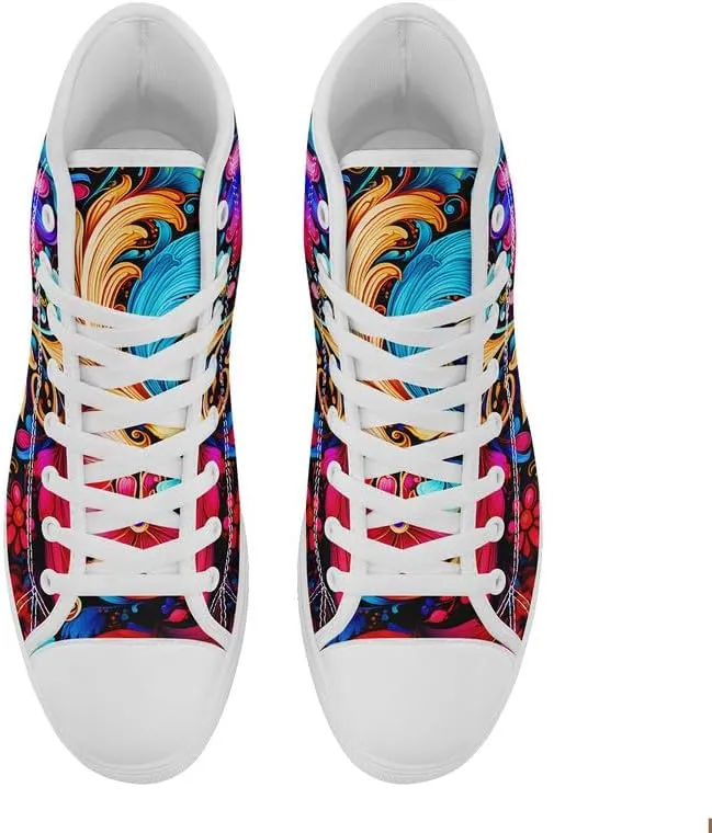 Skull High Tops Canvas Shoes for Men Women Classic Lace Up Gothic Fashion Sneaker Street Casual Canvas Sneakers