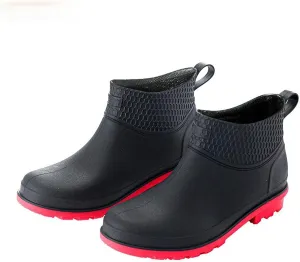 Slip Garden Boots,Rubber Boots, Men Thick Heel Warm Rainboots Safety Work Water Shoes Autumn Winter Non-Slip Waterproof Ankle Men Rubber Boots Fishing(Size:10.5)