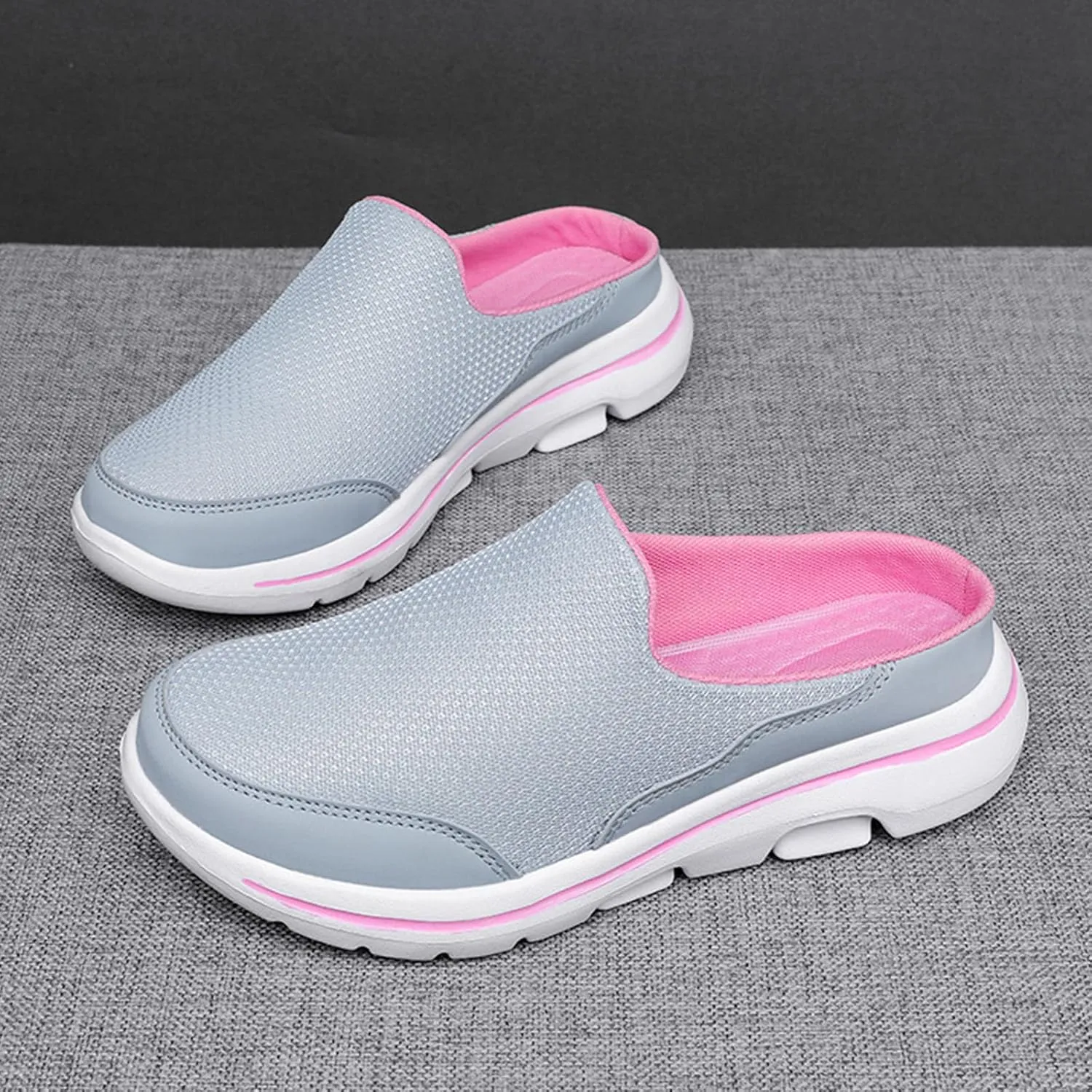 Slip On Mules & Clogs for Womens Mens Lightweight Breathable Mesh Slippers Slip-On Orthopedic Shoes Closed Toe Slides