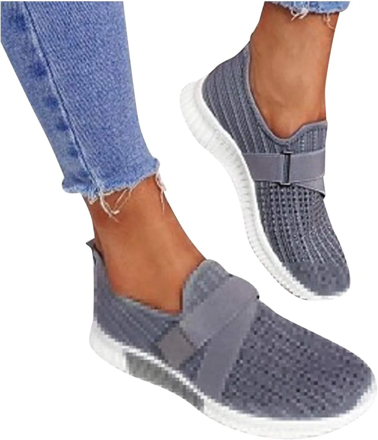 Sneakers for Women Mesh Slip On Running No Lace Walking Shoes Slip On Lightweight Gym Workout Breathable Fashion Sneakers