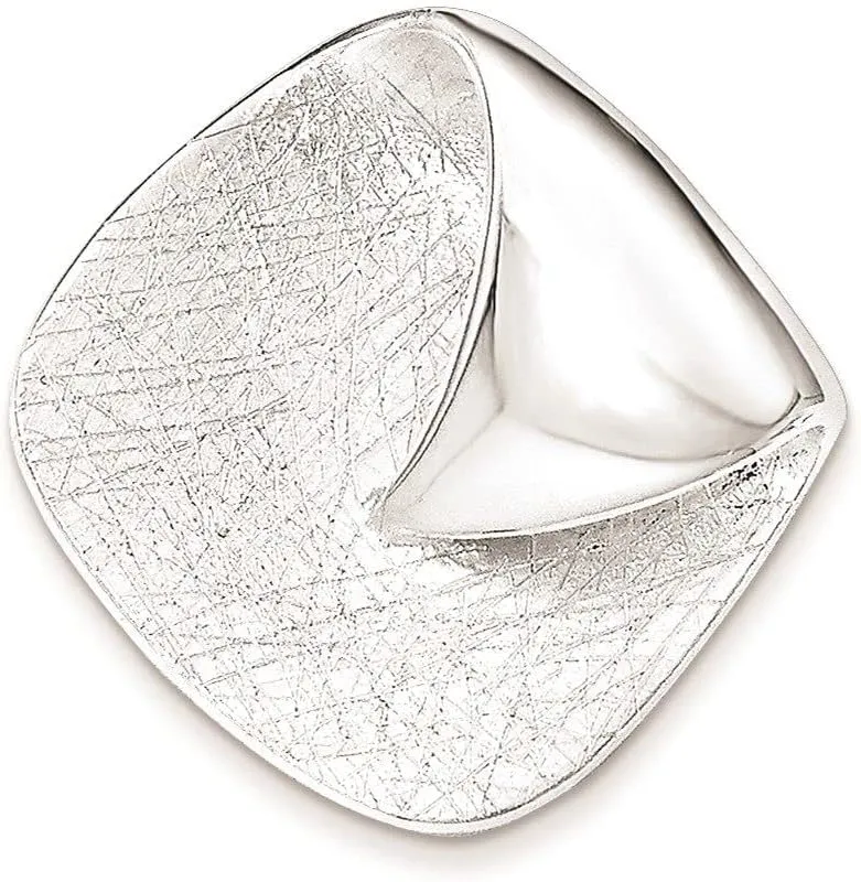 Sterling Silver Polished Textured Folded Chain Slide Pendant