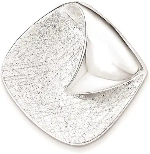 Sterling Silver Polished Textured Folded Chain Slide Pendant