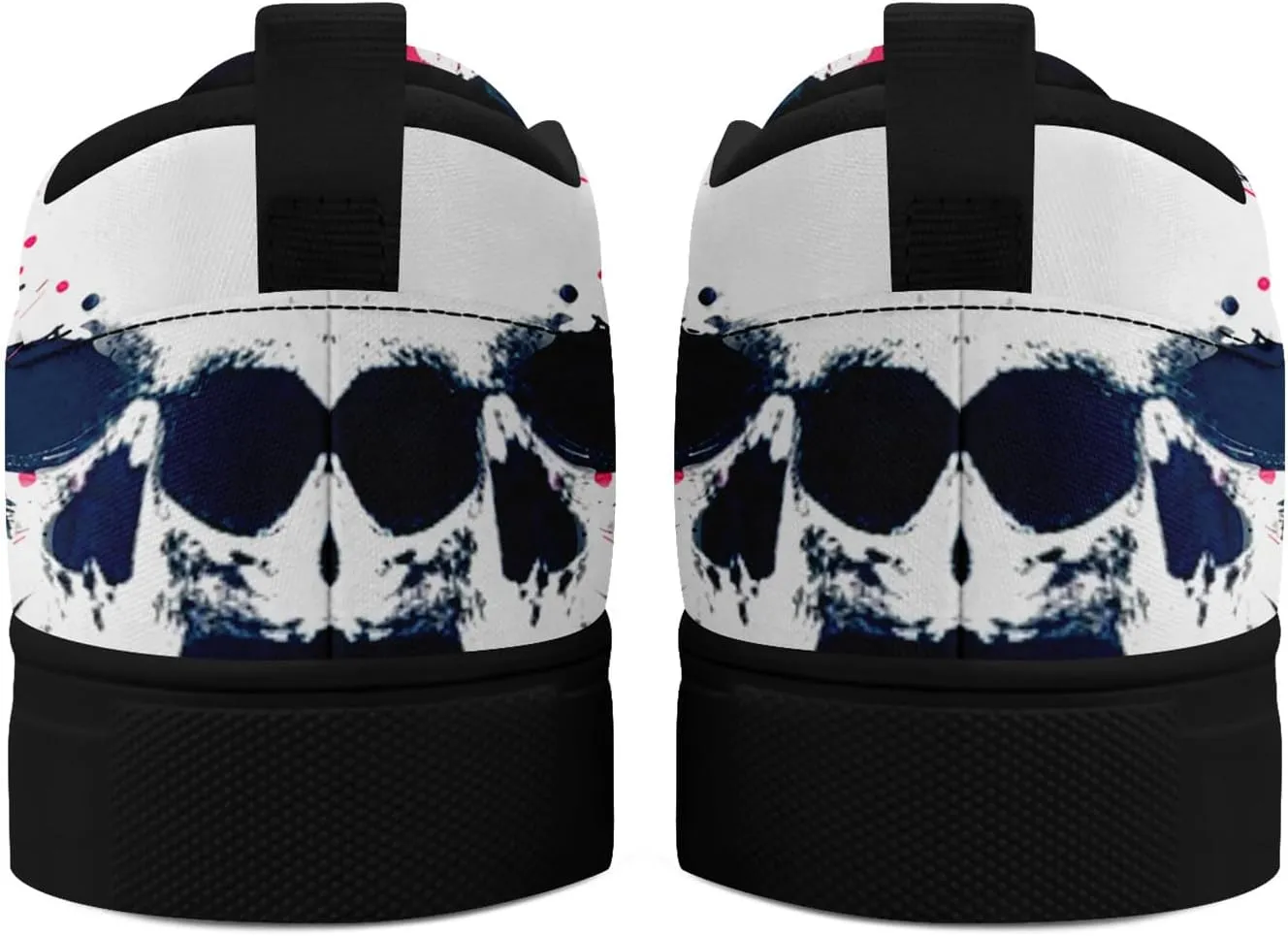 Stylish Skull Flower Slip-On Canvas Shoes for Men Women Unisex Trendy Comfortable Flat Sneaker Lightweight Footwear