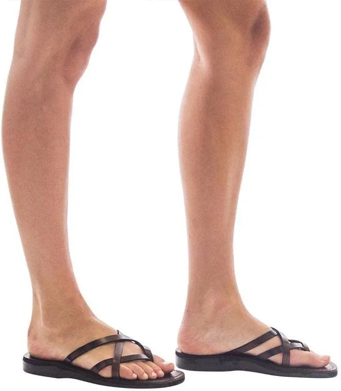 Tamar - Leather Strappy Flip Flops - Womens Sandals