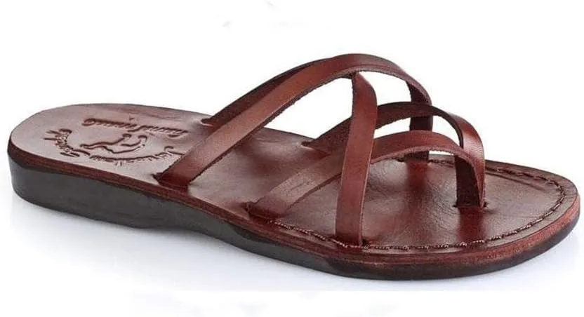Tamar - Leather Strappy Flip Flops - Womens Sandals