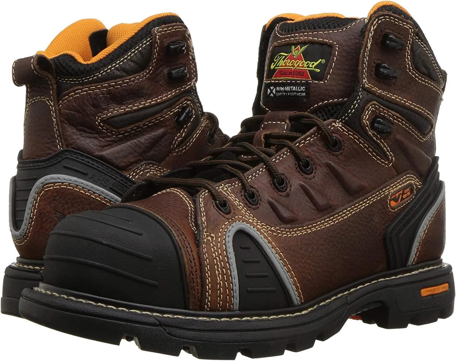 Thorogood GEN-Flex2 6” Composite Safety Toe Work Boots For Men - Breathable Heavy-Duty Toe Cap Boots With Goodyear Storm Welt, Slip-Resistant Outsole and Comfort Insole