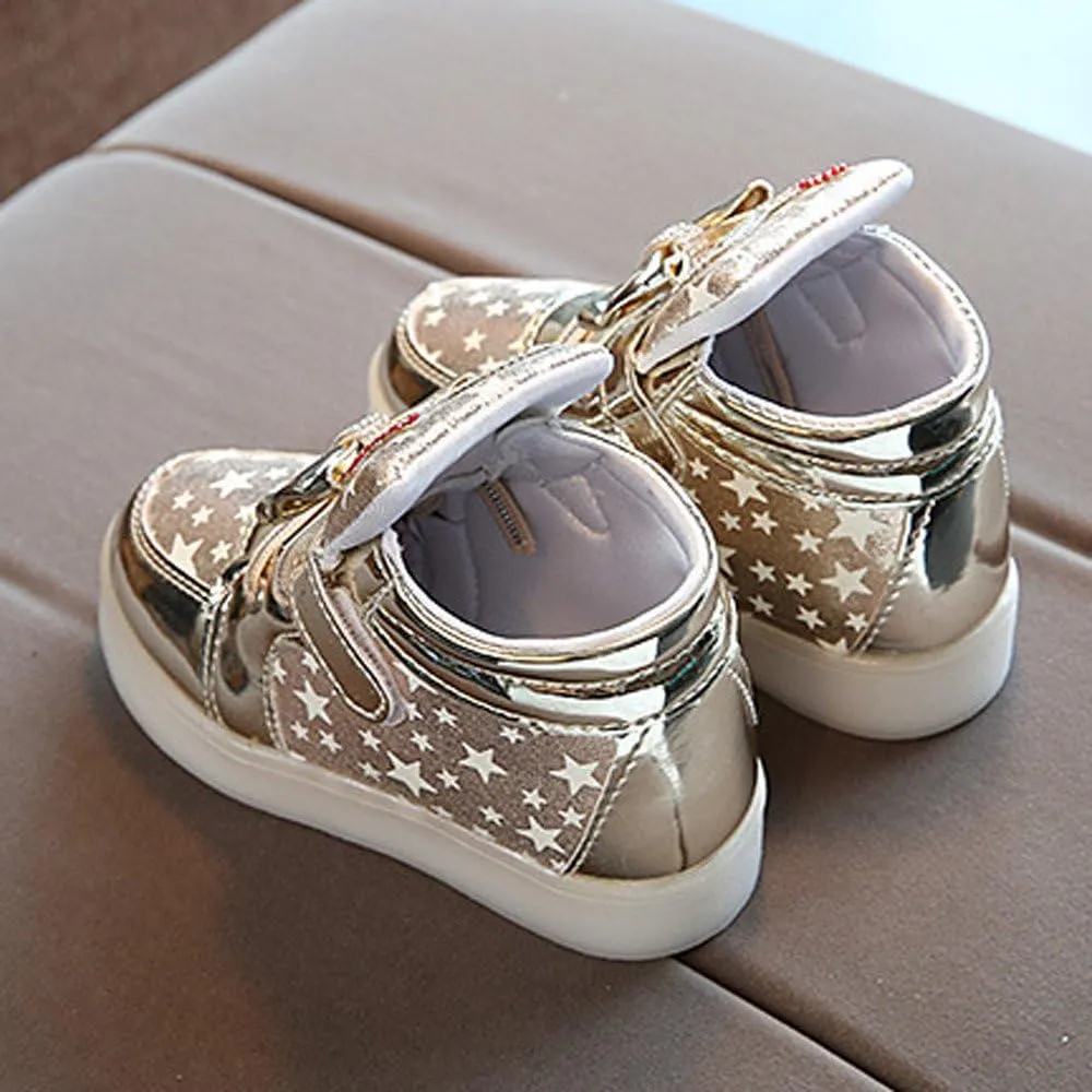 Toddler Kids Fashion Sneakers 1-6T Little Boy Girl Star LED Luminous Shoes Colorful Light Casual Breathable Shoe