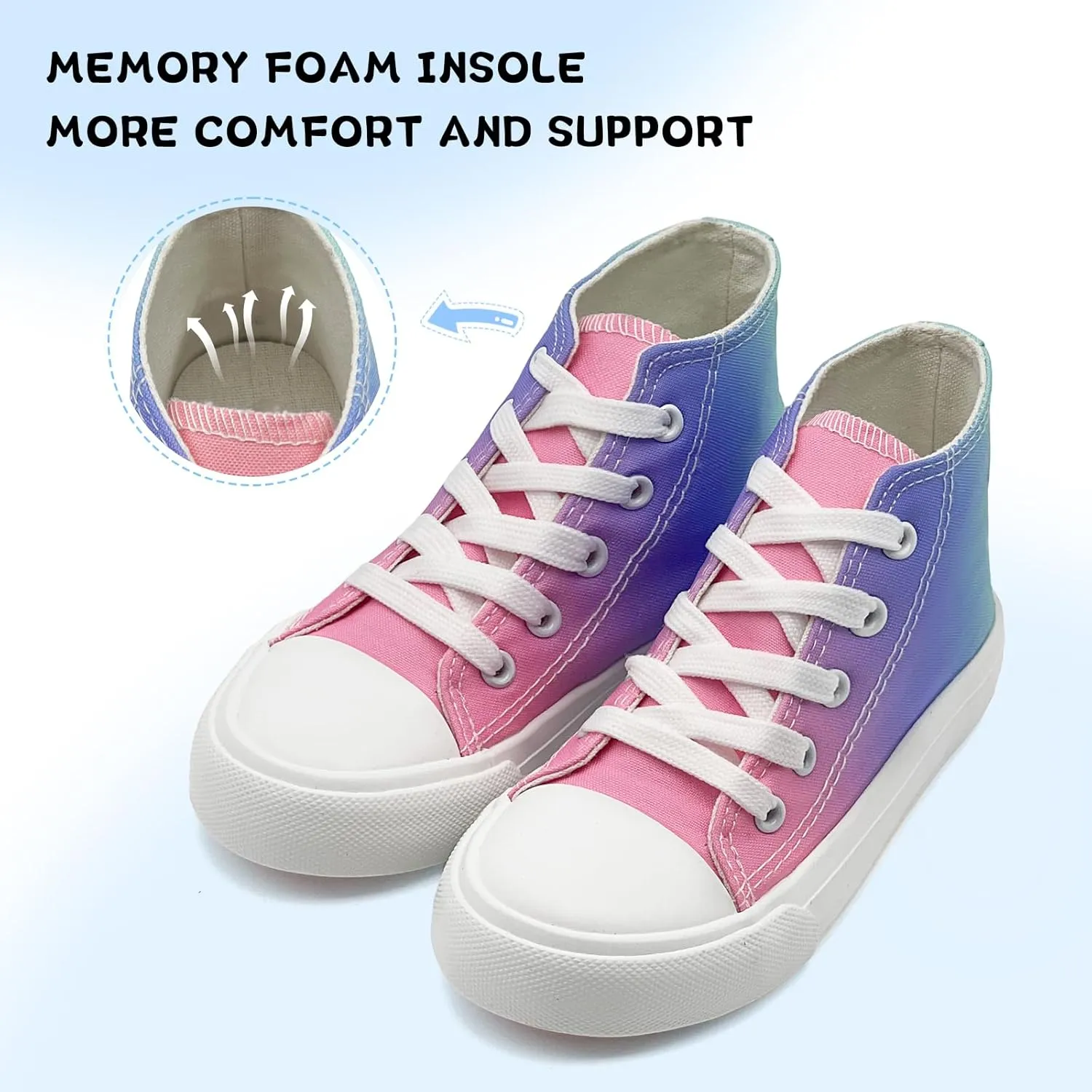 Toddler/Little Sneakers for Girls Boys Kids Fashion High Tops Canvas Shoes Classic Casual Tennis Shoes Colorful Shoes