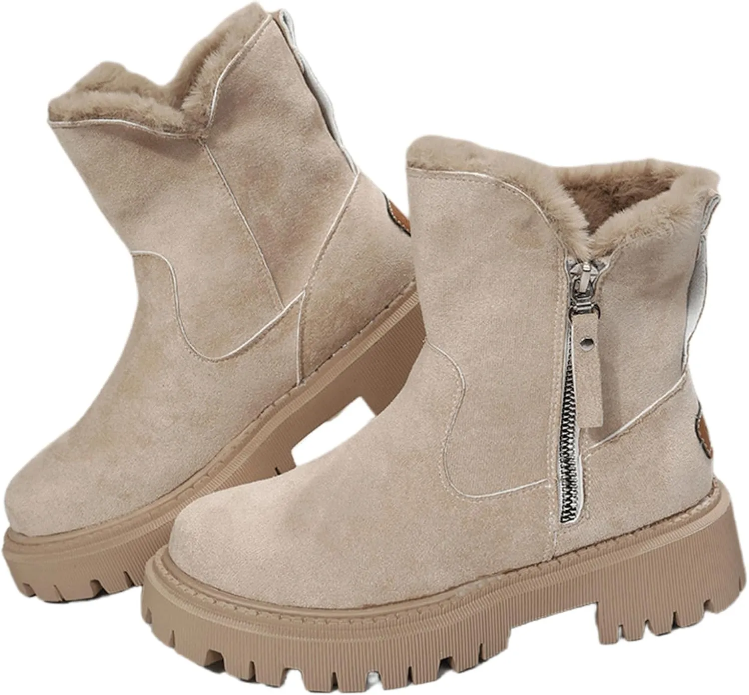 Trending Winter Boots For Women 2024 Snow Boots Warm Fur Lined Ankle Booties Casual Fashion Anti-Slip Loafers Shoes