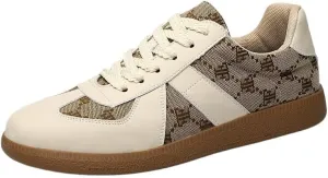 Trendy Men's Leather Sneaker-Dress Hybrid Shoes - Casual-Formal Fusion Lace-Ups with Textured Rubber Sole