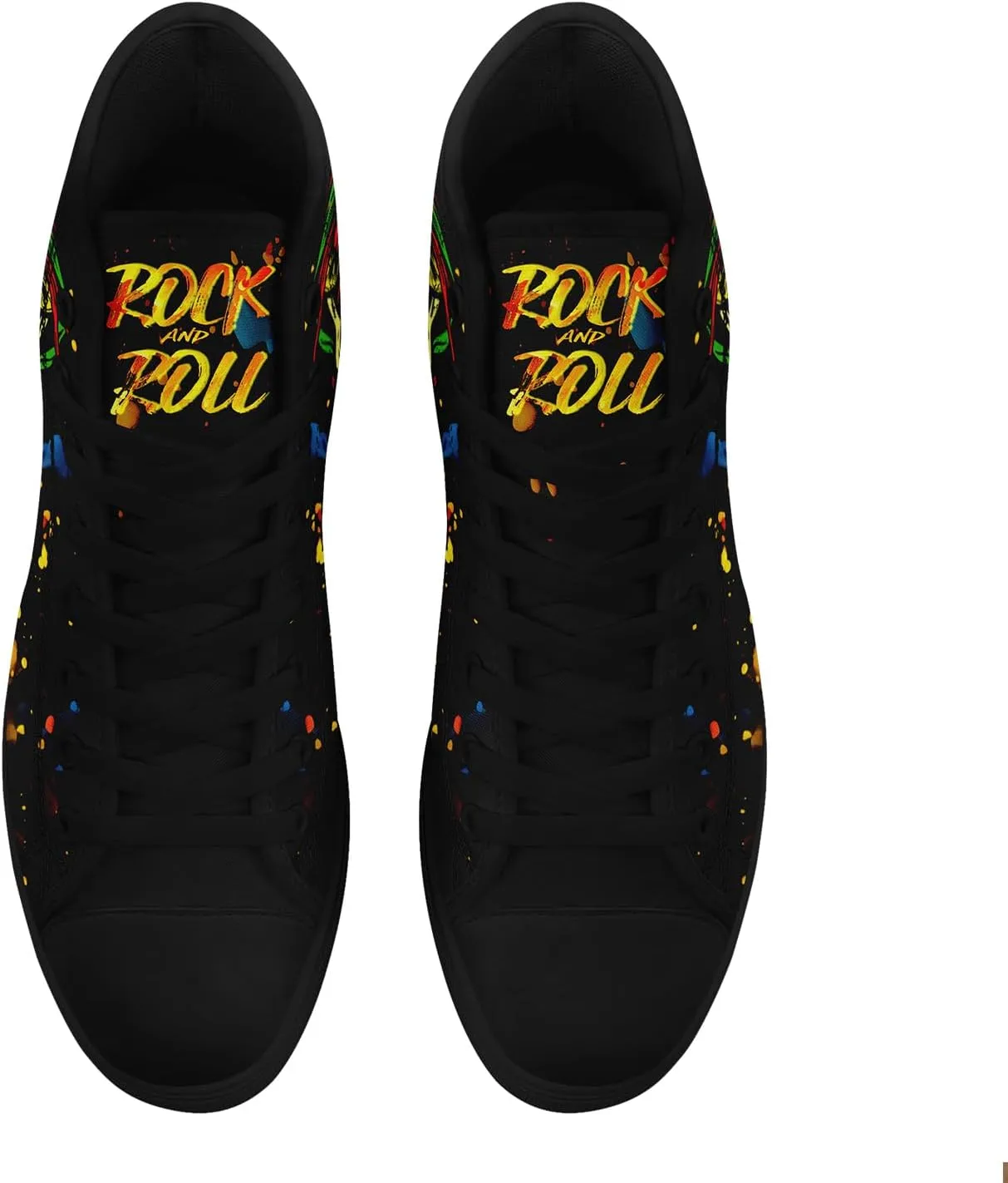 Unisex Skull High Tops for Women Cool Design Black Canvas Shoes Classic Lace Up Fashion Sneakers Streetwear