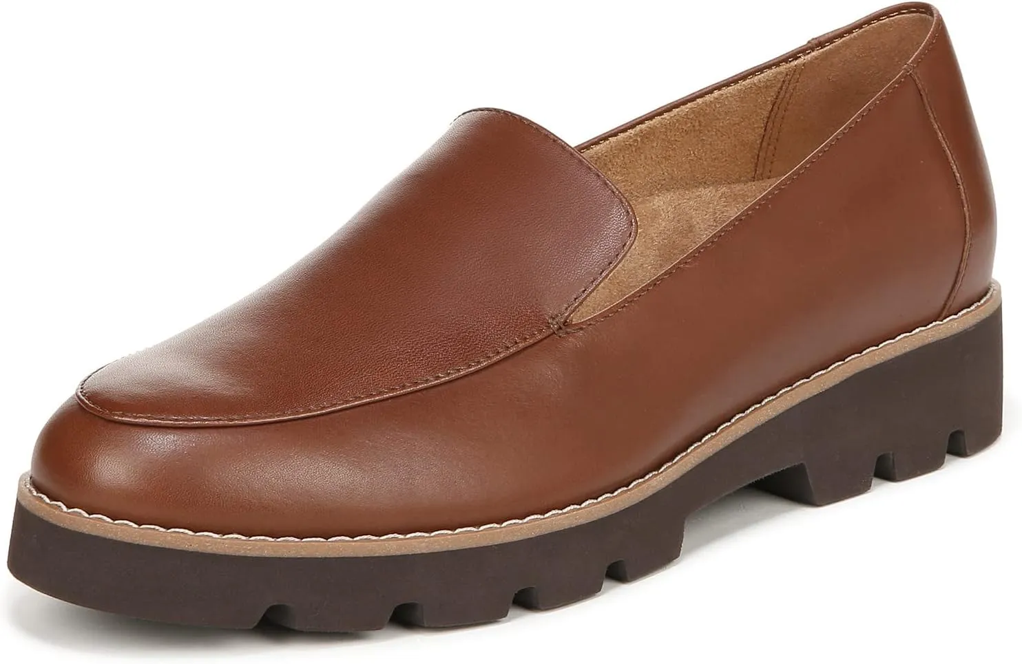 Vionic Kensley Loafer/Moc Shoes Brown Nappa Leather 8 M
