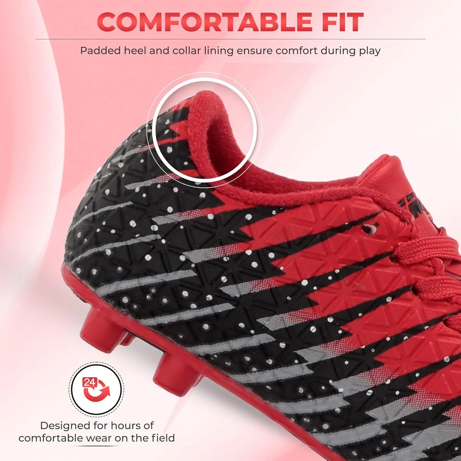 Vizari Bolt Firm Ground Youth Soccer Cleats for Boys and Girls | Textured Synthetic Leather Upper Kids Football Cleats with Polyurethane Sole for Comfort and Traction