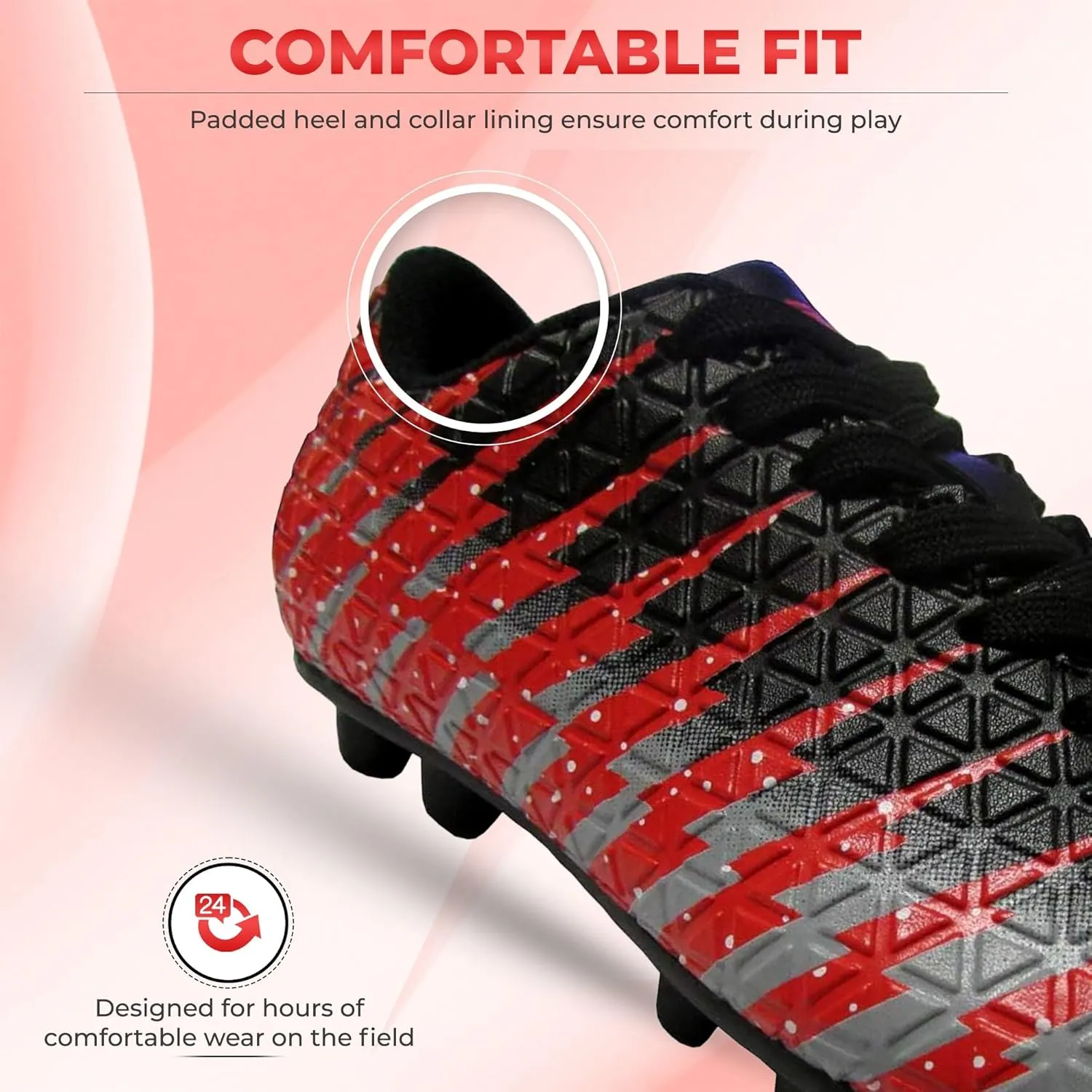 Vizari Bolt Firm Ground Youth Soccer Cleats for Boys and Girls | Textured Synthetic Leather Upper Kids Football Cleats with Polyurethane Sole for Comfort and Traction