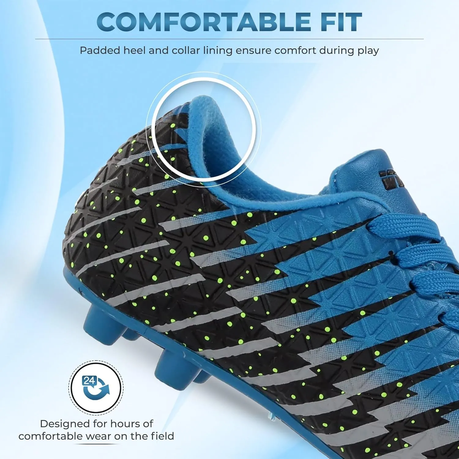Vizari Bolt Firm Ground Youth Soccer Cleats for Boys and Girls | Textured Synthetic Leather Upper Kids Football Cleats with Polyurethane Sole for Comfort and Traction