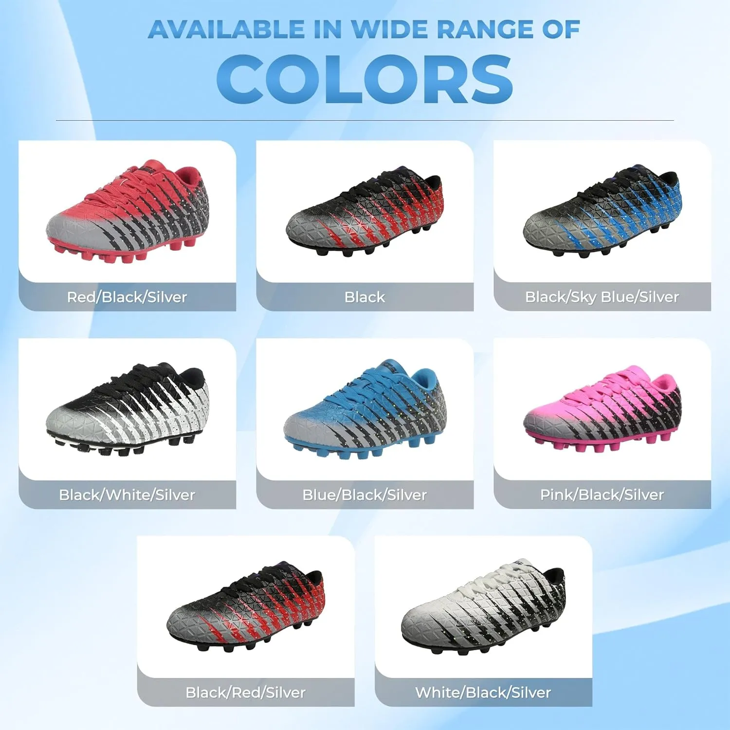 Vizari Bolt Firm Ground Youth Soccer Cleats for Boys and Girls | Textured Synthetic Leather Upper Kids Football Cleats with Polyurethane Sole for Comfort and Traction