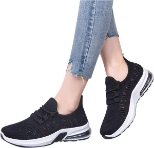 Walking Shoes for Women Slip On，Shoes for Women Fashion Sneakers Lightweight Running Shoes Outdoor Sneaker Mesh Sport Shoes for Walking Tennis Gym Black