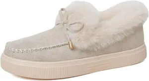 Winter Boots For Women Fashion Snow Boots Winter Shoes with Fur Lined Warm Slip On Casual Comfortable Fuzzy Loafers
