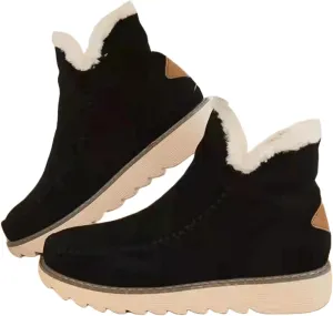 Winter Dress Boots For Women 2024 Warm Fur Lined Snow Boots Outdoor Short Ankle Booties Slip On Fashion Loafers Shoes