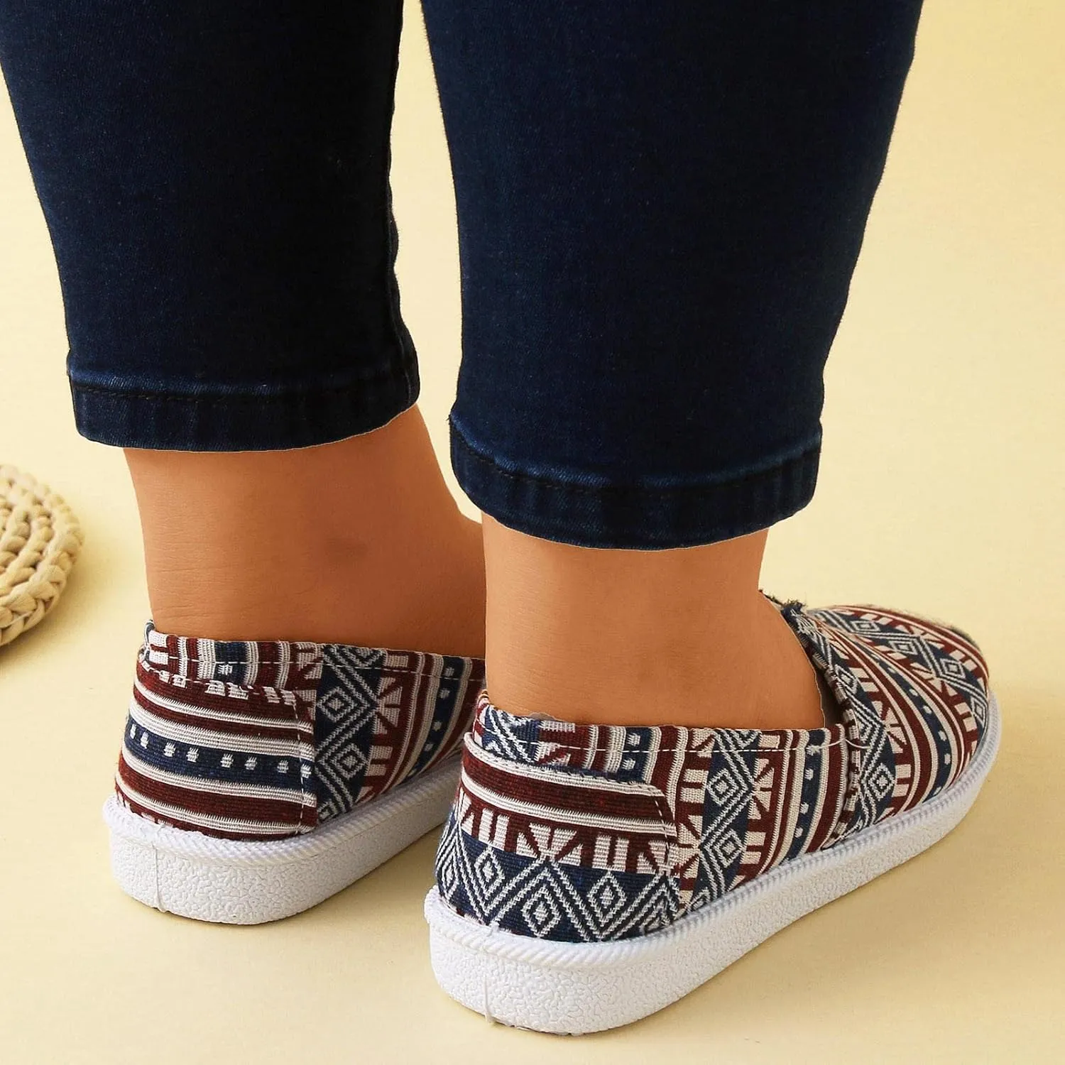 Women Flat Shoes Slip On For Women Slip On Shallow Mouth Simple Single Shoes Casual Shoes Work Shoes Canvas Dance Slip on Soft Battle Non Slip Dress Comfort baseball sandals calf O54-Navy