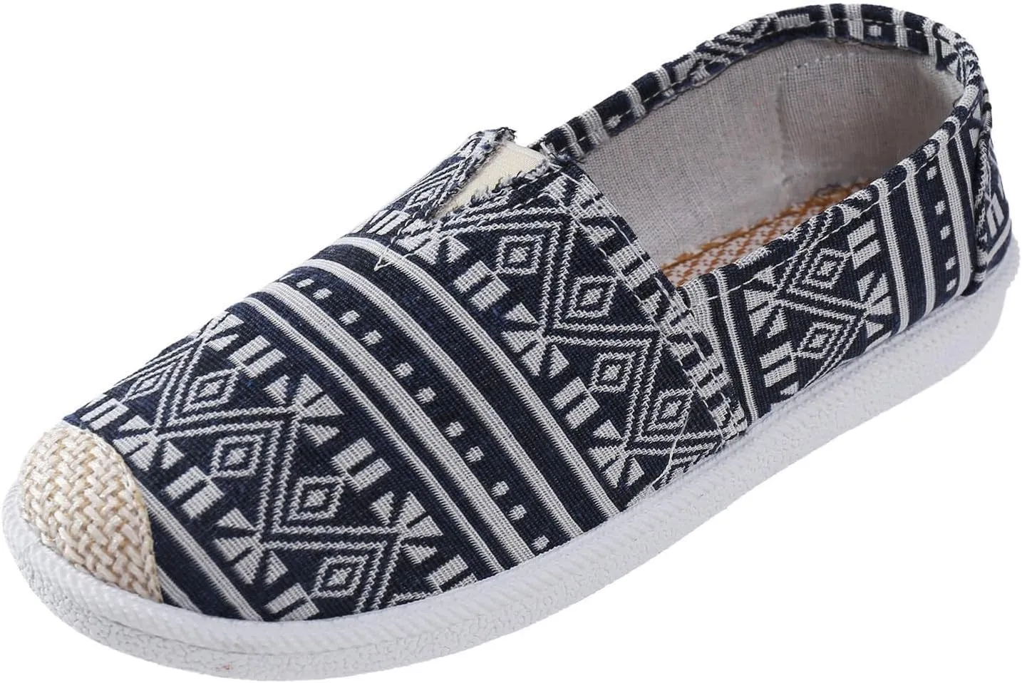 Women Flat Shoes Slip On For Women Slip On Shallow Mouth Simple Single Shoes Casual Shoes Work Shoes Canvas Dance Slip on Soft Battle Non Slip Dress Comfort baseball sandals calf O54-Navy