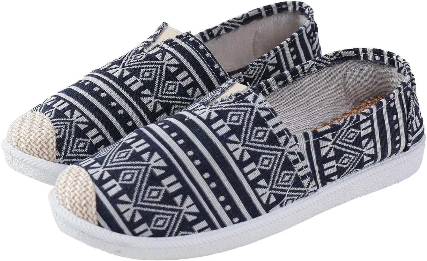 Women Flat Shoes Slip On For Women Slip On Shallow Mouth Simple Single Shoes Casual Shoes Work Shoes Canvas Dance Slip on Soft Battle Non Slip Dress Comfort baseball sandals calf O54-Navy