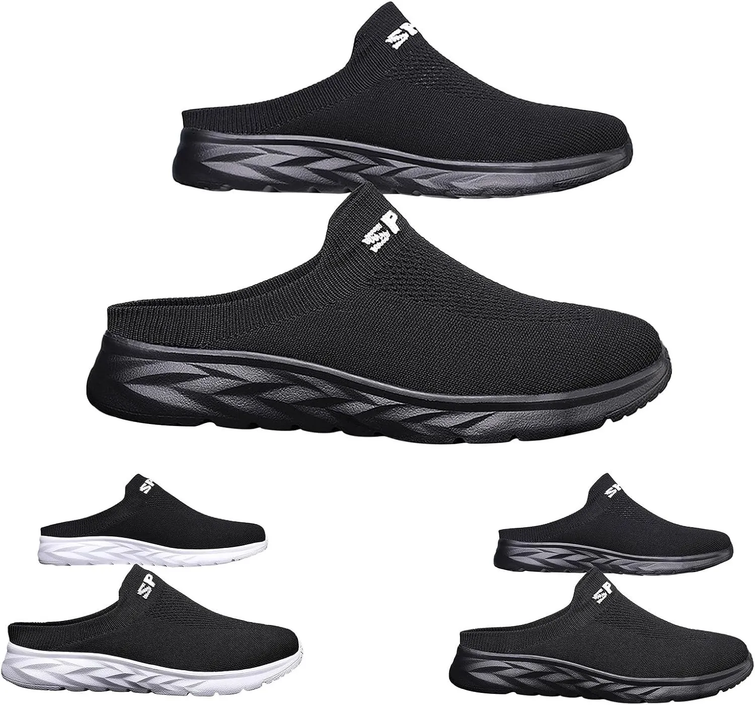 Womens Backless Sneakers Mesh Slip-on Mule Shoes Tennis Shoes Womens Loafers Ladies Shoes Casual Wedge Sneakers Black Tennis Shoe Loafers Casual Slip On