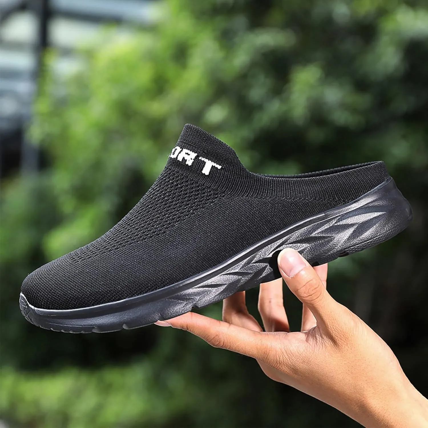 Womens Backless Sneakers Mesh Slip-on Mule Shoes Tennis Shoes Womens Loafers Ladies Shoes Casual Wedge Sneakers Black Tennis Shoe Loafers Casual Slip On
