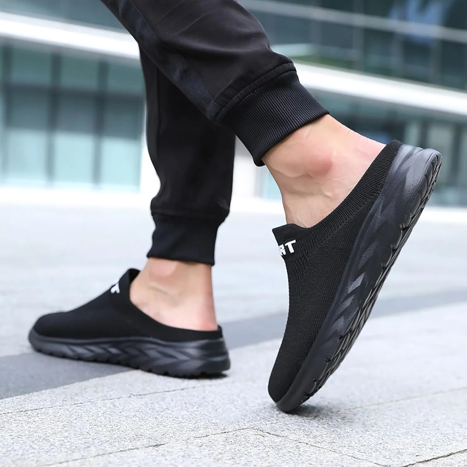 Womens Backless Sneakers Mesh Slip-on Mule Shoes Tennis Shoes Womens Loafers Ladies Shoes Casual Wedge Sneakers Black Tennis Shoe Loafers Casual Slip On