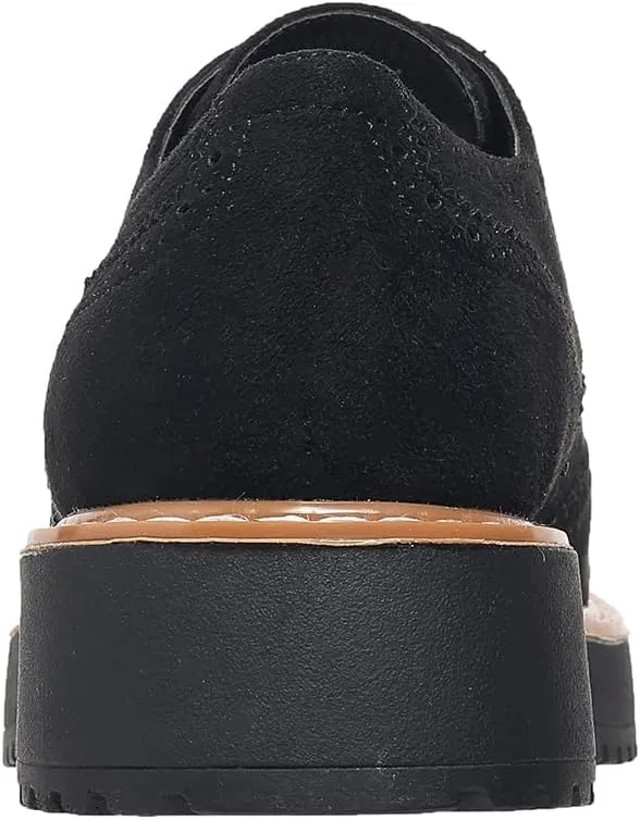 Women's Chunky Platform Lace-Up Round Toe Oxfords Shoes Non-Slip Comfort Casual Dressy School Work Loafers