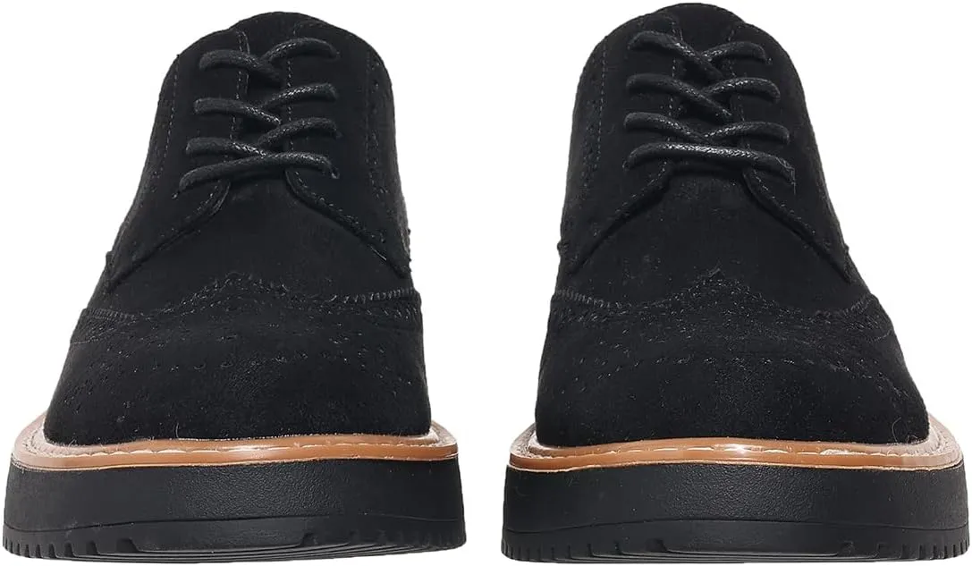 Women's Chunky Platform Lace-Up Round Toe Oxfords Shoes Non-Slip Comfort Casual Dressy School Work Loafers