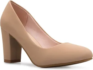 Women's Classic Round-Toe Platform Pumps High Block Heel - Adorable, Comfortable