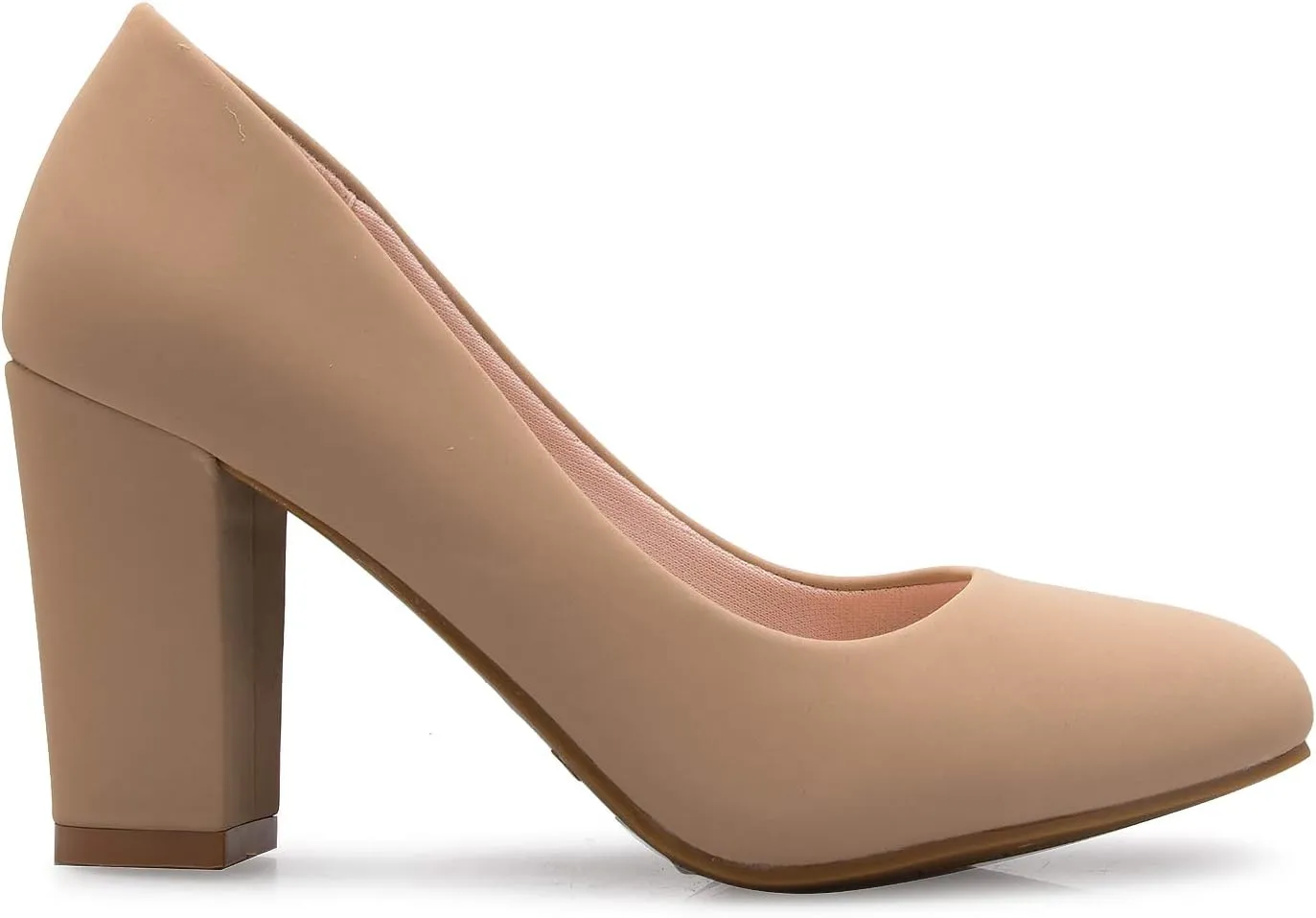 Women's Classic Round-Toe Platform Pumps High Block Heel - Adorable, Comfortable