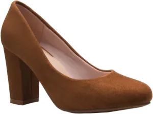 Women's Classic Round-Toe Platform Pumps High Block Heel - Adorable, Comfortable