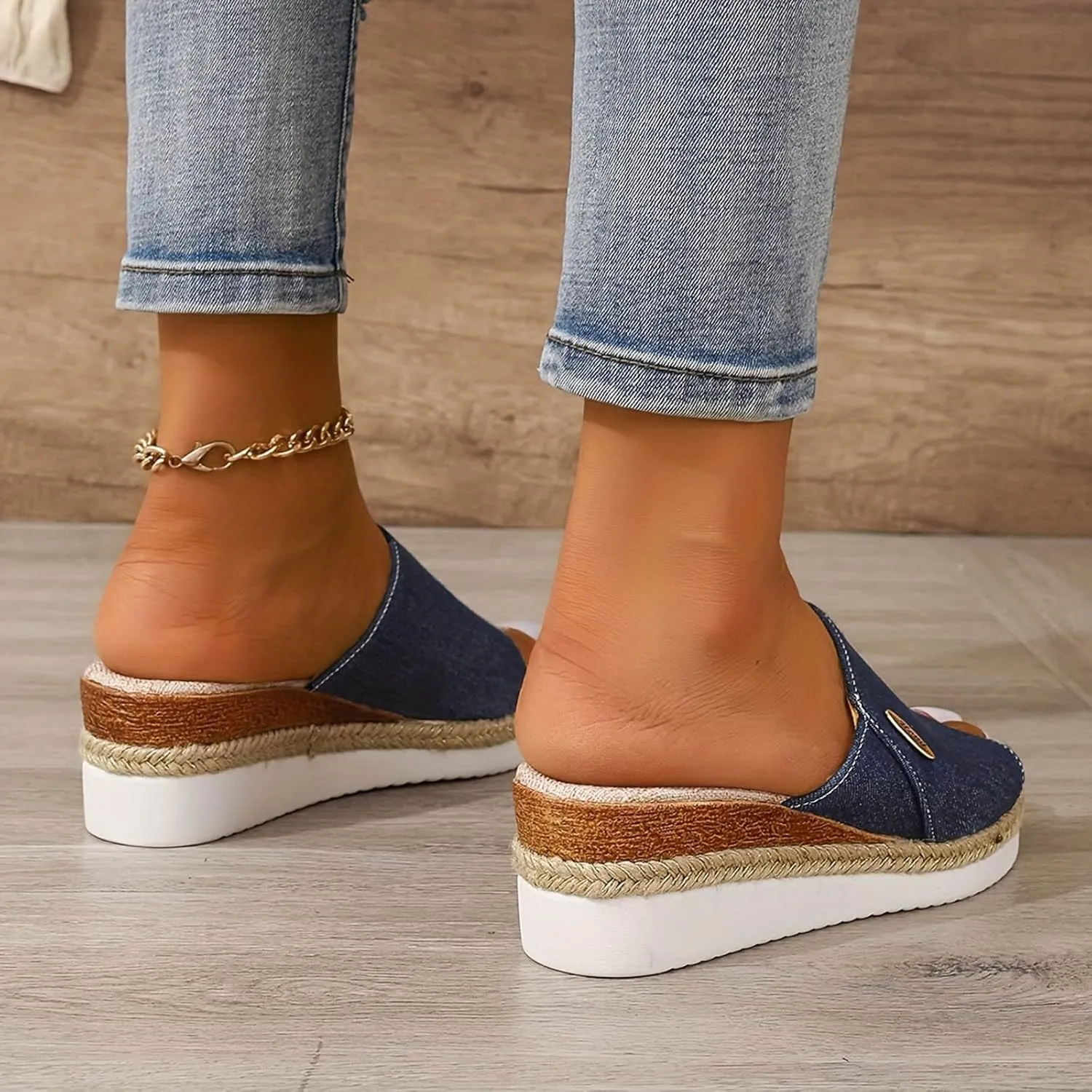 Women's Espadrilles Wedge Sandals Open Toe Slip on Vintage Comfortable Platform Sandal Slip on Wedding Party Dressy Summer Shoes