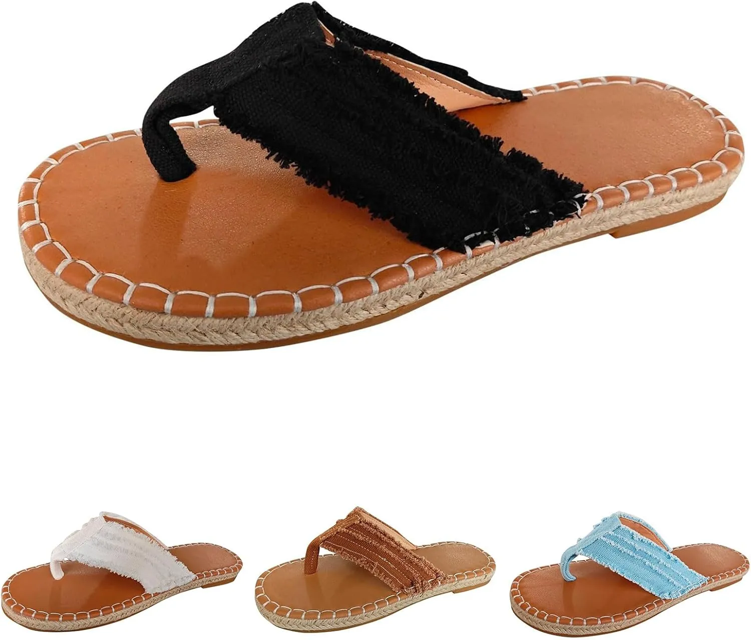Women's Flip Flops Fashion Platform Fisherman Beach Style Slip on Sandals Summer Comfortable Thong Sandals