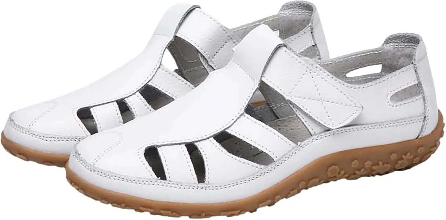 Womens Hollow Loafers Breathable Comfortable Flats Slip on Sandals Summer Casual Slip-On Shoes for Walking