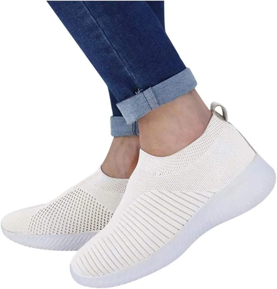 Women's Lightweight Slip On Walking Running Shoes Womens Running Shoes Loafers Casual Black Shoes Wedge Sneakers Slip On Tennis Shoe Trainers Shoe