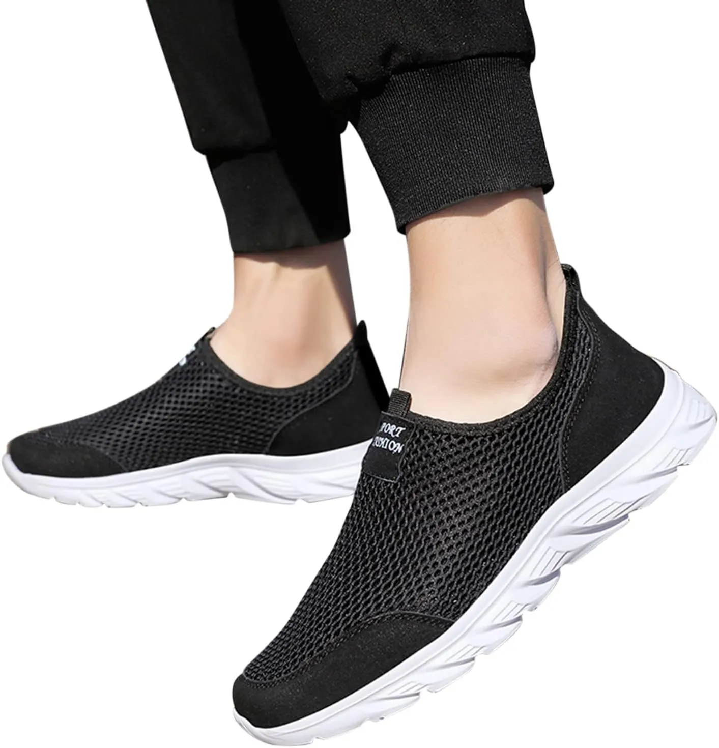 Women's Lightweight Slip On Walking Running Shoes Womens Running Shoes Loafers Casual Black Shoes Wedge Sneakers Slip On Tennis Shoe Trainers Shoe