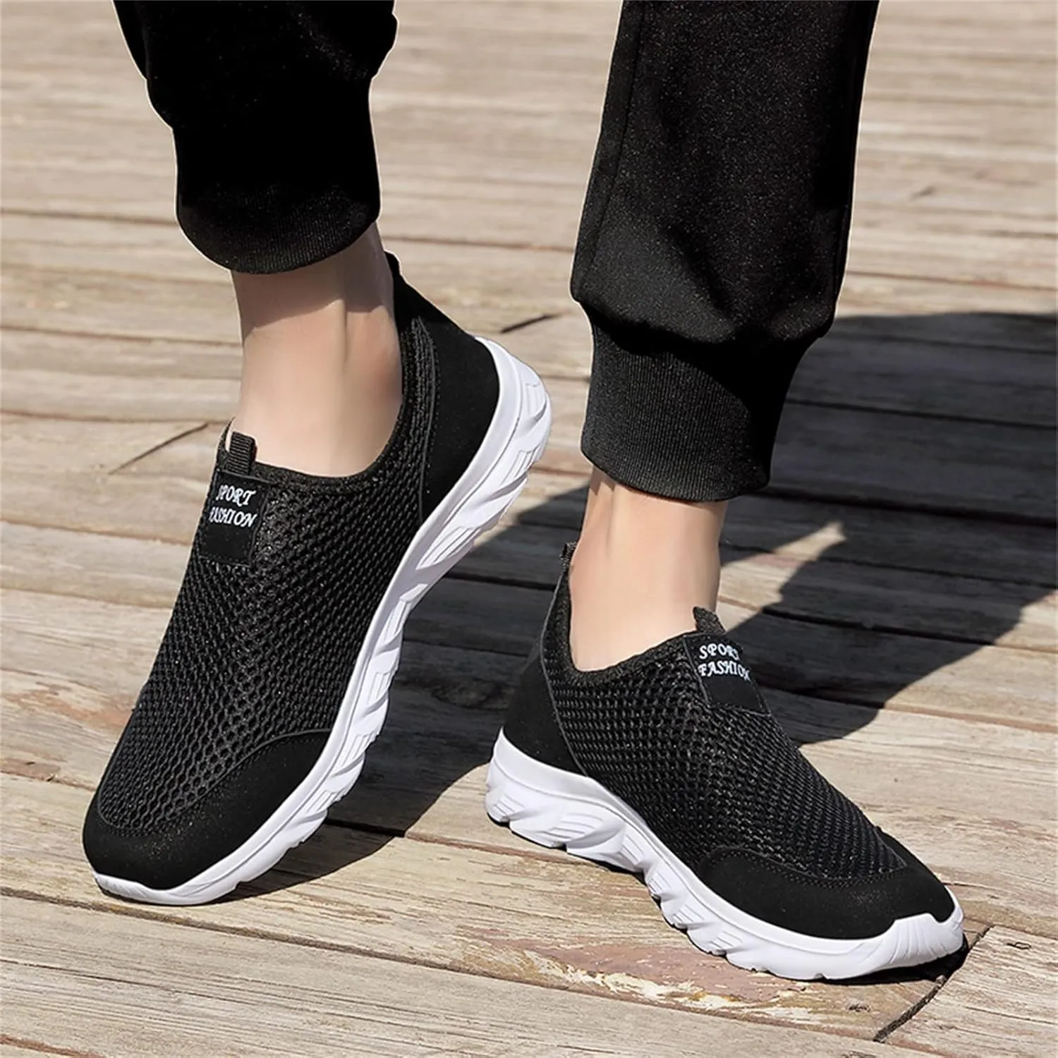 Women's Lightweight Slip On Walking Running Shoes Womens Running Shoes Loafers Casual Black Shoes Wedge Sneakers Slip On Tennis Shoe Trainers Shoe